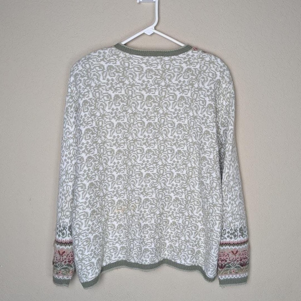 Vintage Koret Cardigan SzL Tapestry Knit Embroidered 90s Cottage Grannie Chic - Picture 5 of 6